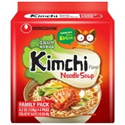Nongshim Kimchi Spicy Red Chili Ramyun Ramen Noodle Soup Pack, 4.2oz X 4 Count