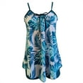 thumbnail image 5 of Lilgiuy Tankini Swimsuits for Women,2024 Summer Two Piece Bathing Suits Trendy Floral Print Sling Swim Tank Top with Soft Shorts Beach Swimwear(Blue,XL), 5 of 5