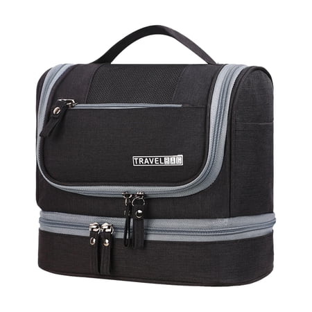 Hanging Toiletry Bag, Travel Organizer, Cosmetic Bag And Detachable Makeup Pouch Black