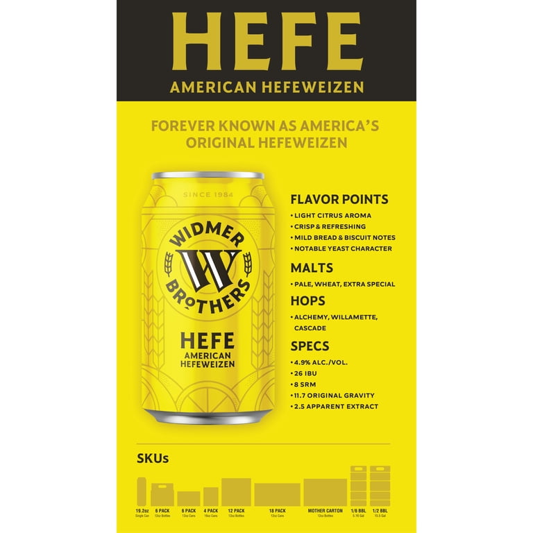 Widmer Brother's, Hefe, American Hefeweizen, Craft Beer, 12 pack