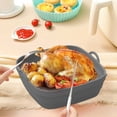 thumbnail image 3 of Huayishang Air Fryers Accessories Square Dual Air Fryer Silicone Liners For Dual Air Fryer Basket Liners Reusable Silicone Pot Rectangular Air Fryer Accessories, 3 of 8
