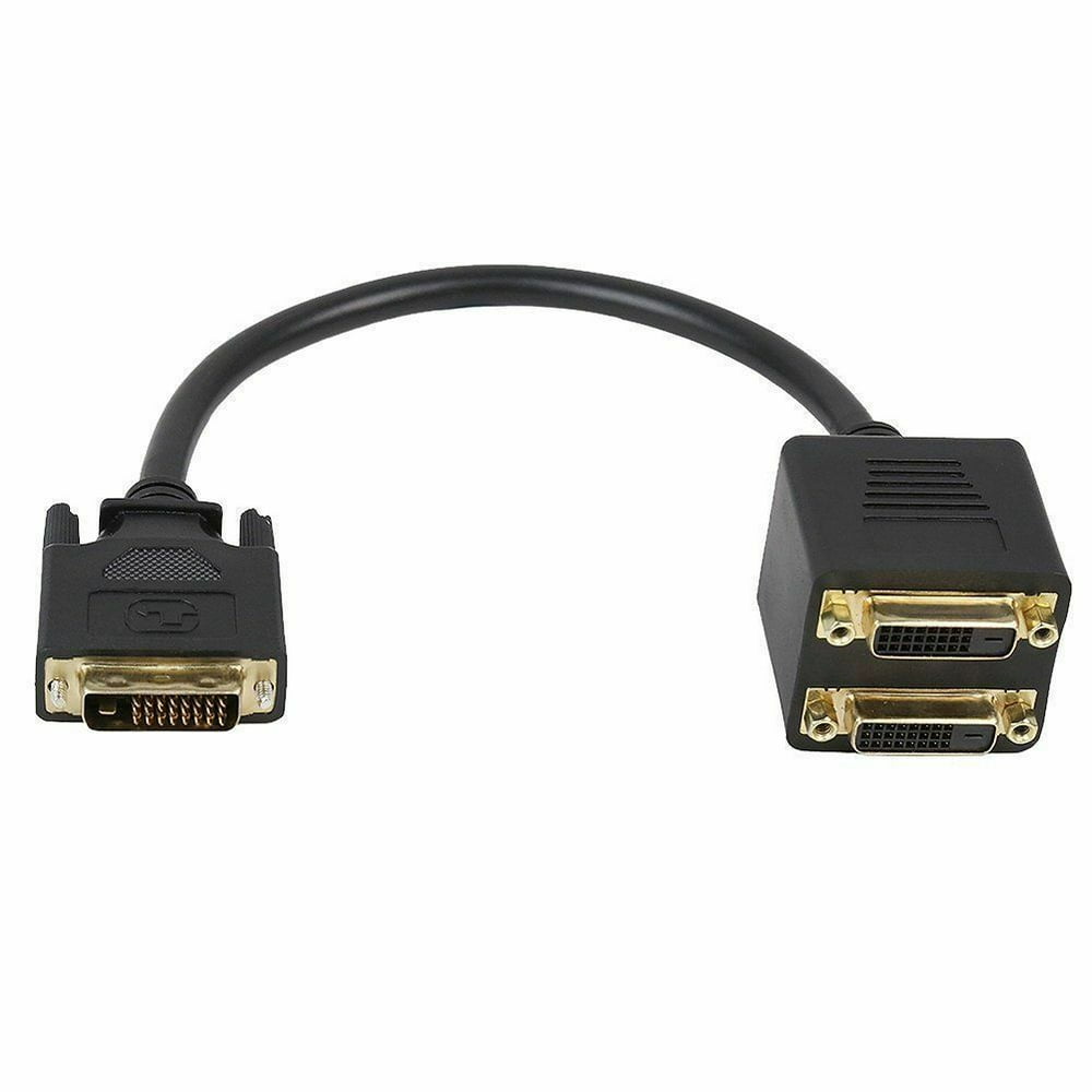 New DVID Male to 2 DVID Female Y Splitter Cable Cord Monitor PC Video