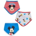 thumbnail image 6 of Disney Baby Unisex Mickey Mouse Bandana Bib 3-Pack - Mickey Mouse Baby Bibs Blue/Red/Grey, 0-12M, 6 of 6