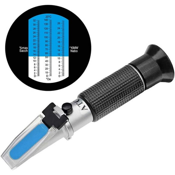 Brix Refractometer with ATC, 0-32% Handheld Brix Hydrometer Handheld Brix Reader Tester for Measuring Sugar Content in Fruits, Saccharimeter Refractometer