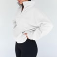 thumbnail image 5 of Yokua Quarter Zipper Cropped Sweatshirt Long Sleeve Oversized Pullover Top for Women, 5 of 8