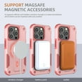 thumbnail image 5 of for iPhone 12 Pro / 12 6.1" Case with Kickstand, Compatible with MagSafe Camera 
 & Screen Guard Military Grade Drop Protection Shockproof  Magnetic Back Cover for iPhone 12 Pro / 12 6.1", Pink, 5 of 7