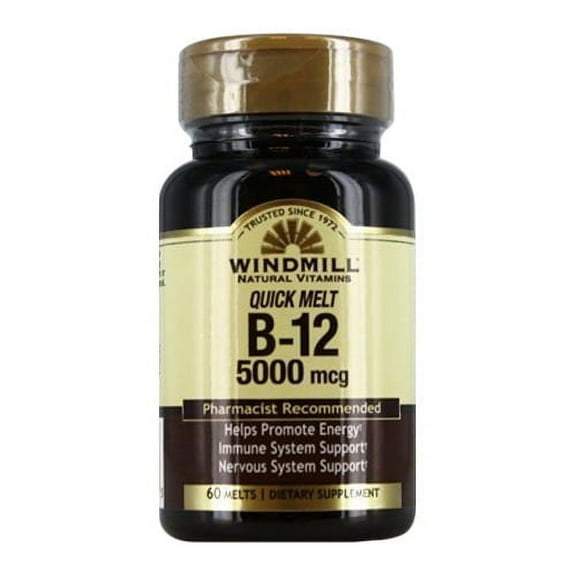 Windmill Quick Melt Vitamin B 12 5000 Mcg Melts, 60 Ea