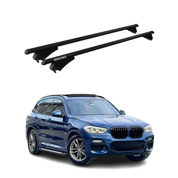 OMAC Roof Rack Cross Bars for 2018-2024 BMW X3 G01 Top Aluminium Black 2Pcs