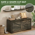 thumbnail image 6 of Uforic 39.4" Farmhouse Storage Bench, Wooden Chest with Safety Hinges, Shoe Organizer for Entryway - Rustic Brown, 6 of 11