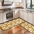 thumbnail image 3 of Kitchen Rugs Sets Of 2,Beige Sunflower Cluster Pattern Anti Fatigue Kitchen Mat Rugs Non Slip Washable,Decorative Kitchen Floor Mats for Kitchen,Sink,Laundry,17"x47"+17"x47", 3 of 5