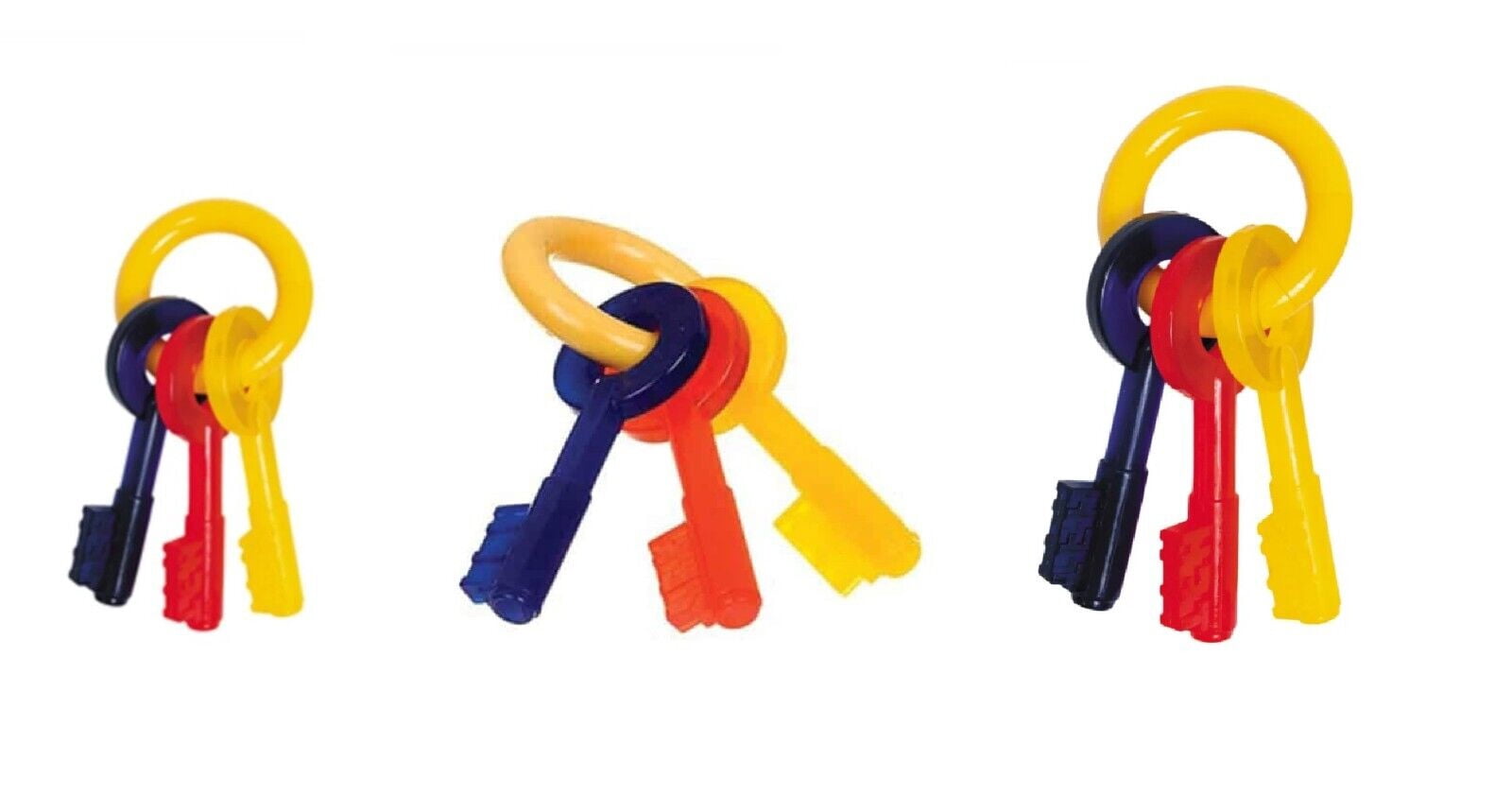 Puppy Teething Keys, Rings or Pacifiers Durable Dog Dental Health Chew Toys (7" Small Teething Keys)