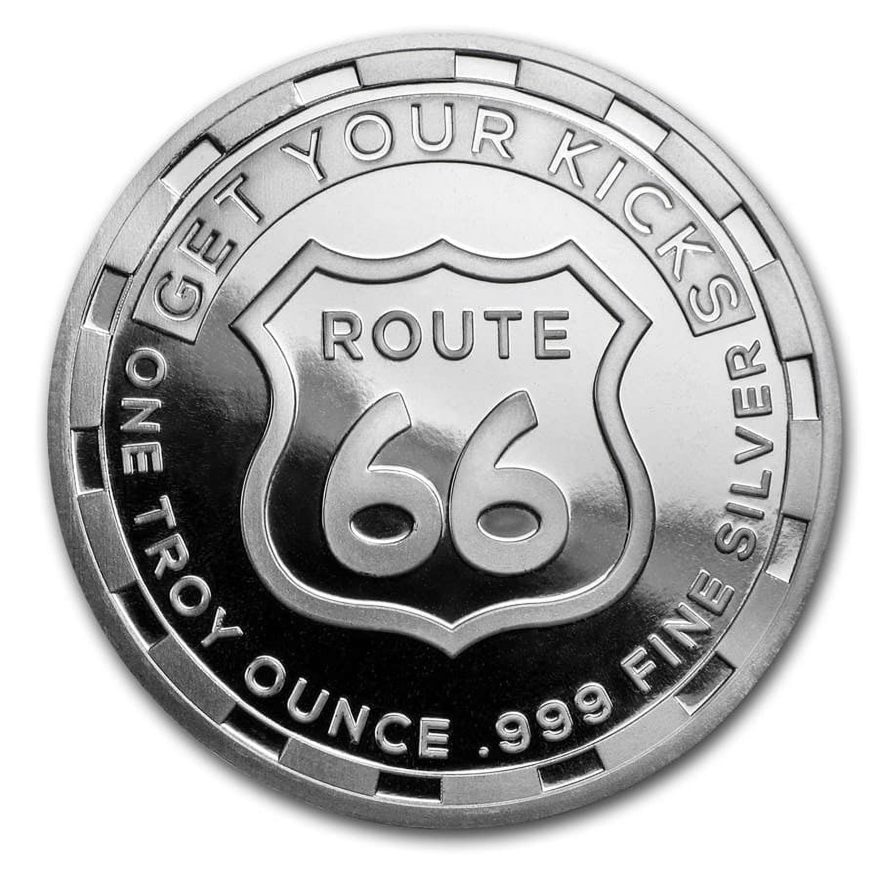 Sunshine Minting 1 oz Silver Round, Route 66, .999 Fine Silver