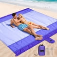 thumbnail image 1 of Manta de playa PTEROMY, 274x305 cm, impermeable y resistente a la arena, color morado, 1 of 8