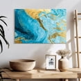 thumbnail image 3 of Elephant Stock Marble Abstract Texture Wall Art - Horizontal Canvas Wall Art - Living Room Wall Decor - Abstract Canvas - Blue And Gold Decor - 24" x 16", 3 of 8