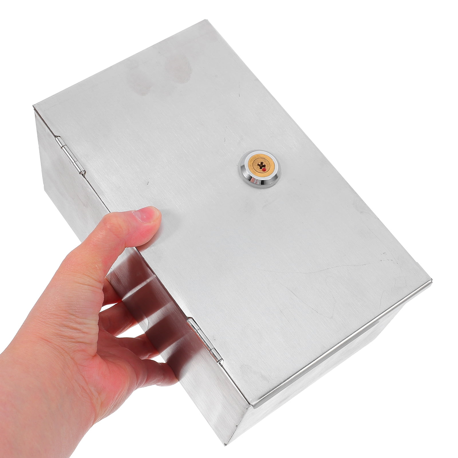 Baluue Weatherproof Stainless Steel Electrical Outlet Socket Protector Box with Lockable Cover for Outdoor Use