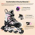 thumbnail image 3 of Gonex Inline Skates for Girls Boys, 4 Sizes Adjustable Roller Skates Blades with Light Up Wheels, 3 of 8