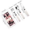 thumbnail image 2 of Cauagu Cute Axolotl Sakura Blossoms Print 3-Pieces Toddler Cutlery Set , Kids Silverware Set with Spoons Forks & Knife Stainless Steel Utensils for Kids Dishwasher Safe, 2 of 8