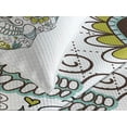 thumbnail image 4 of Ambesonne Sugar Skull Quilted Bedspread Set 3 Pcs, Folk Floral, Queen Size, Green Brown Seafoam, 4 of 5
