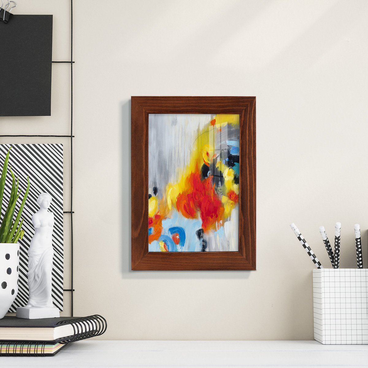 In the Loop I -Framed Print w/glass-Chestnut