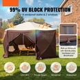 thumbnail image 2 of Pop Up Gazebo Tent 12.5x12.5FT, 6 Sided Screen Tent with Privacy Cloths & Mesh Windows, Quick Set Camping Canopy Sun Shelter, Waterproof Brown, 2 of 7