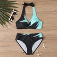 thumbnail image 6 of JoveMarine Swimsuit for Women Printed Two Piece Bikini Set with Padded Cups Wireless Flattering Push Up for Summer,Black L, 6 of 8
