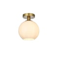 thumbnail image 3 of Living District Baxter 8" Flush Mount Frosted White Shade In Satin Gold, 3 of 9