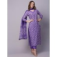 thumbnail image 4 of Aizza Trends Women's Cotton Floral Printed Straight Kurta Pant with Dupatta Set, 4 of 5