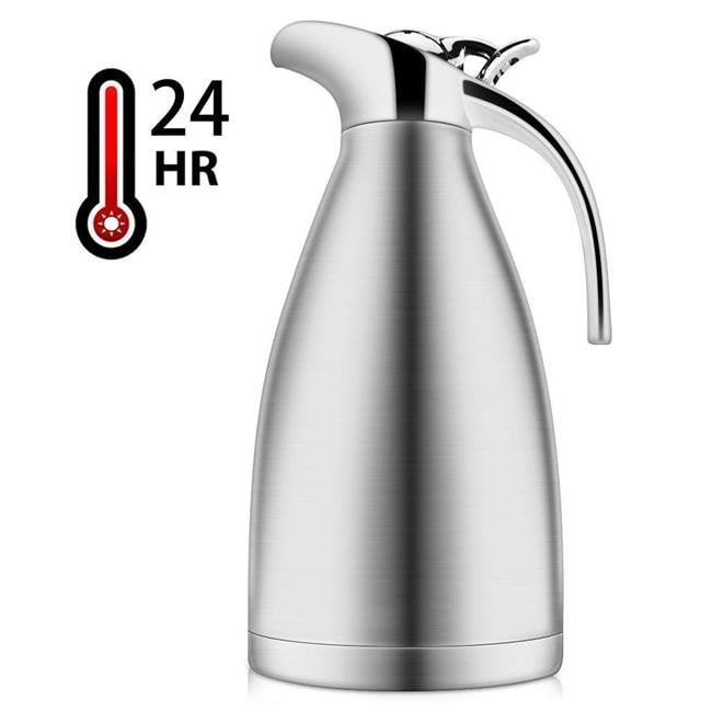 2 Liter Double Walled Vacuum Flask Dispenser for Tea Dicunoy Thermal Coffee Carafe Stainless Steel 68 oz Thermal Insulated Carafes Kettle Water and Coffee 