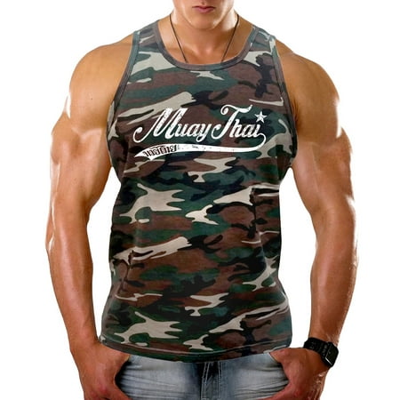 Script Camo - Men's Script Muay Thai Camo Tank Top X-Large Camo