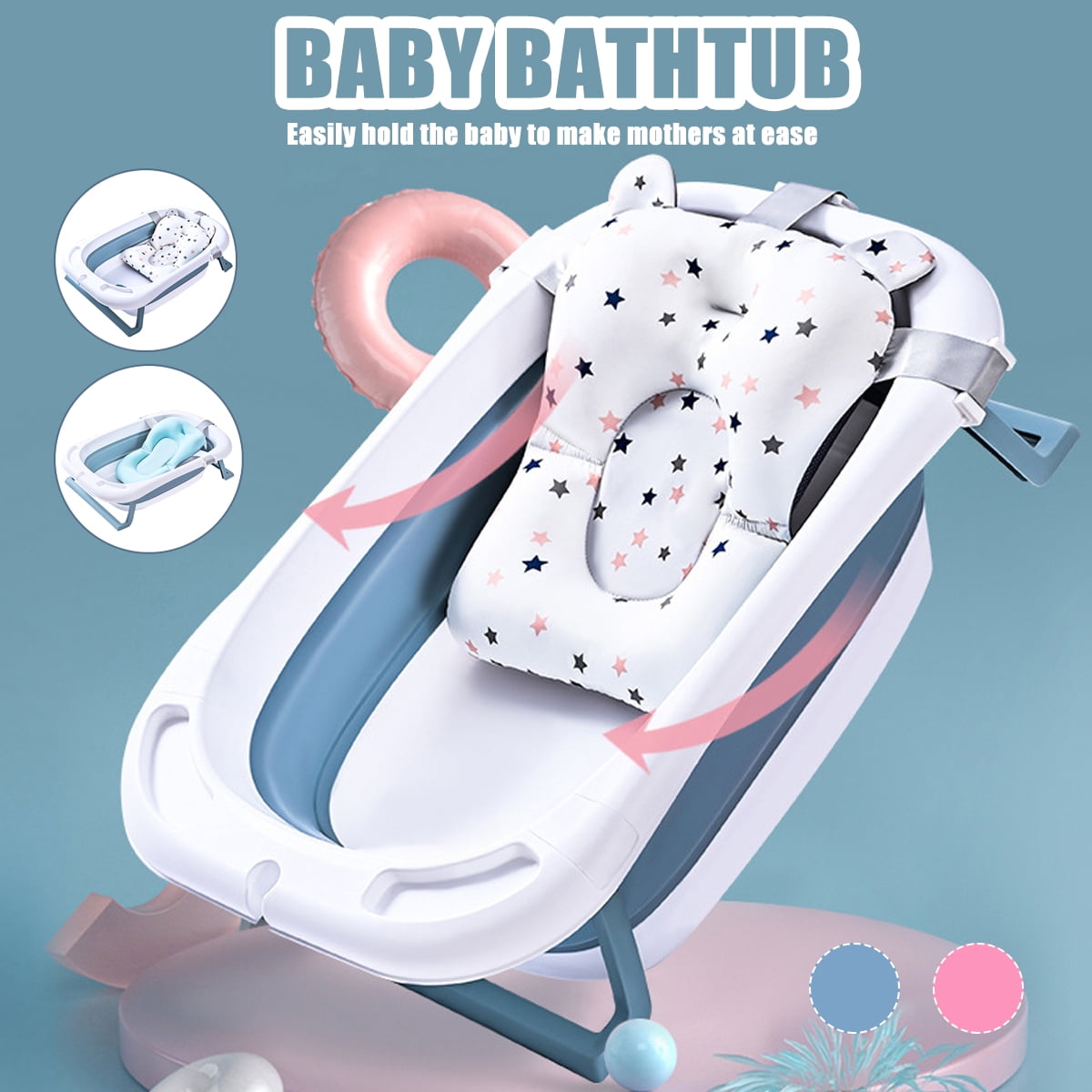 Large Foldable Baby Bathtub,Portable Plastic Baby Bathtub ...