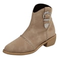 thumbnail image 1 of NECHOLOGY Botas Mujer Adulto Femenino Zapatos Botines de mujer Botas de tobillo de moda para mujer Otoño e invierno Nuevas botas Botas de mujer grandes (Khaki, 7), 1 of 7