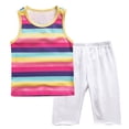 thumbnail image 6 of ITSAME Girls Outfit 2-Piece, Striped Print Tank Top and Capri Pants Cotton Summer Fashion Casual Set White Size 12, 6 of 6