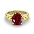 thumbnail image 3 of Natural 925 Sterling Silver Gold Plated Oval Cut ruby ring, July birthstone ring gemstone ring, proposal ring for women Wedding Gift Ring, 3 of 3