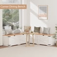 thumbnail image 5 of WARAYZ Farmhouse L-Shaped Breakfast Nook Bench, Corner Dining Bench with Hidden Storage, Arrow Pattern Design, Flip-Top Seats, 400 lbs Capacity, White, 5 of 9