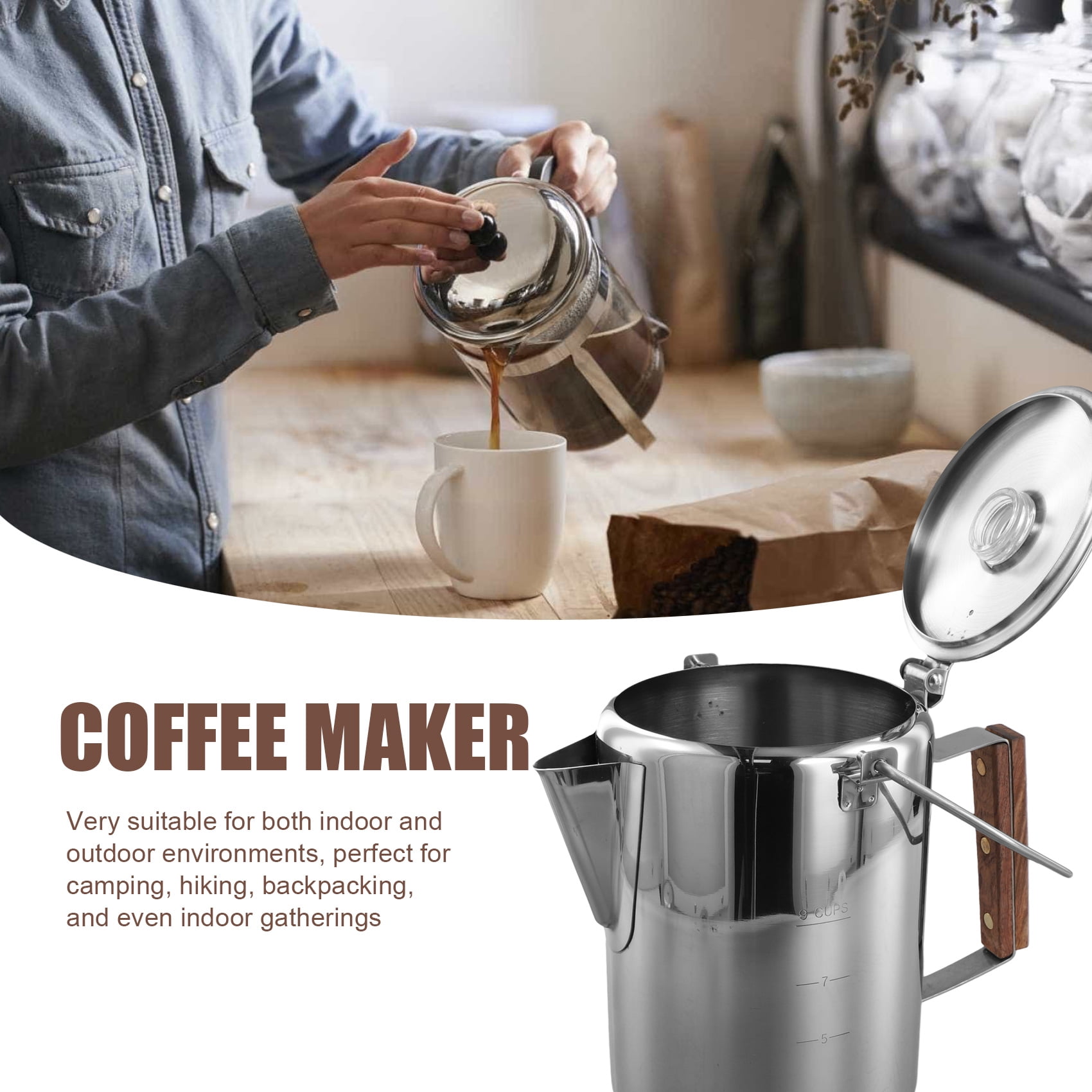 Cafetière Cafetière Cafetière en acier inoxydable Dripper Cafetière