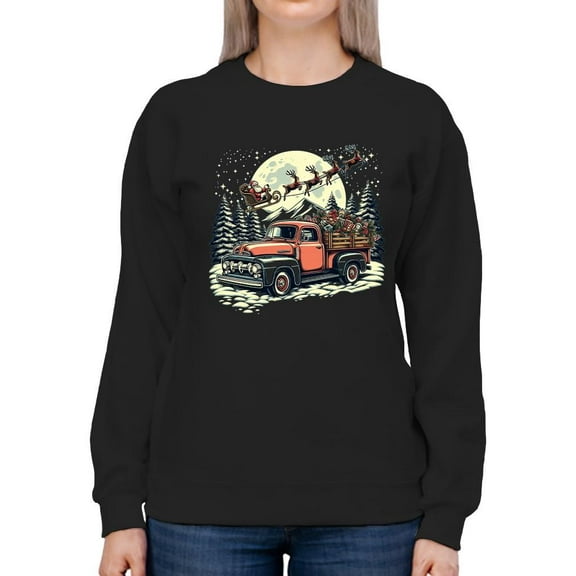 Santa's Vintage Christmas Truck Women's Sweatshirt