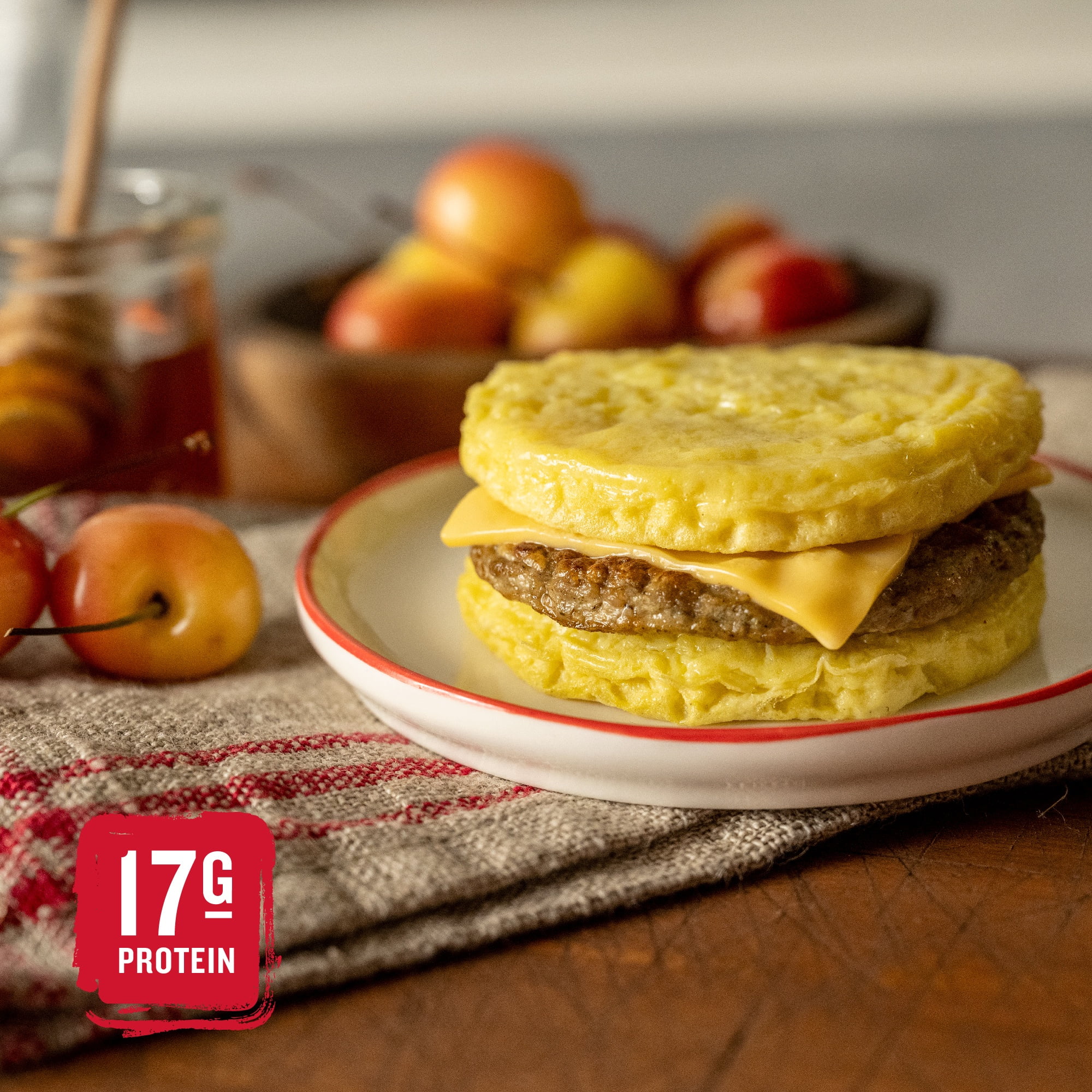 Red's Gluten-Free Turkey Sausage Egg'wich Breakfast Sandwich, 3.9 oz, 4 Count (Frozen)
