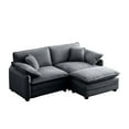 thumbnail image 6 of 2 Person Sofa, Upholstered Couches for Living Room with Footstool and Throw Pillows, 2 Seat Sofa for Living Room, Apartment, Office,Apartmen, Gray, 6 of 9