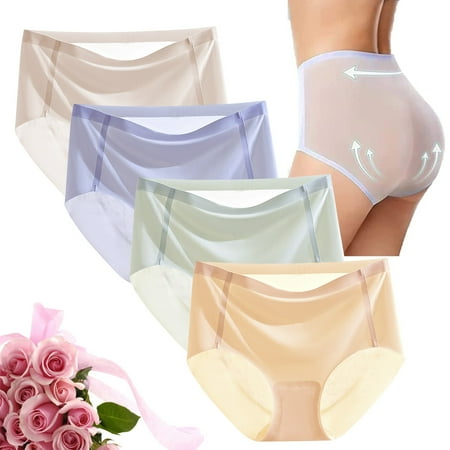 Alitao Womens Underwear Thermal Underwear Cotton Underwear Women s Simple Fashion Casual Mini Panties Silk Pure Color No Breathable Midriff Panty 4 Piece Set Panties for Women Clearance D XL