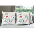 thumbnail image 6 of Ambesonne Nautical Throw Pillow Cover 4 Pack, I Love Sea Words, 16", White Red Blue, 6 of 7
