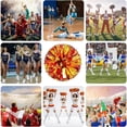 thumbnail image 6 of Cheerleader Pom Poms 12 Pack Sports Dance Cheering Plastic Metallic Cheerleading Pom Poms for Kids Adults, 6 of 6