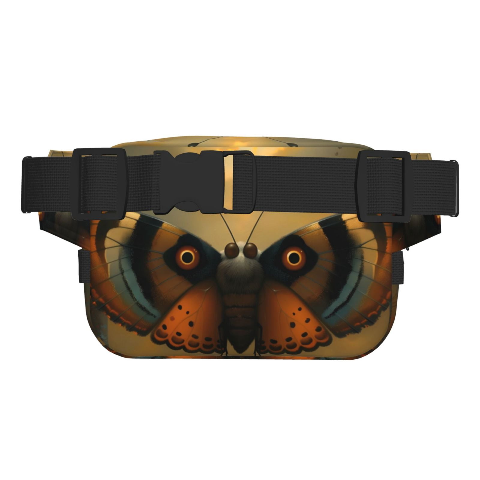 Picia Majestic Butterfly Sunset Print Square Double-Layer Waist Bag Mini Adjustable Waist Belt Bag Exercise Running Travel Hiking