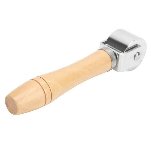 Rodillo para prensar bordes de cuero, herramienta para laminar bordes con mango de madera, para manualidades de cuero, plateado, 26 mm/1,02 pulgadas