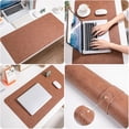 thumbnail image 3 of Vintage PU Leather Desk Pad, Cup Ring Resistant Non-Slip Large Desk Mat for Office Home, Fits Laptop/Mouse (15.75"x31.5", Green), 3 of 7