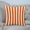 thumbnail image 4 of 18x18 Pillow Covers Set of 2, Burnt Orange Striped Throw Pillow Covers Decorative Couch Cushion Case, Thanksgiving Orange White Stripes Microfiber Square Pillowcases for Bedroom Car Living Room, 4 of 7