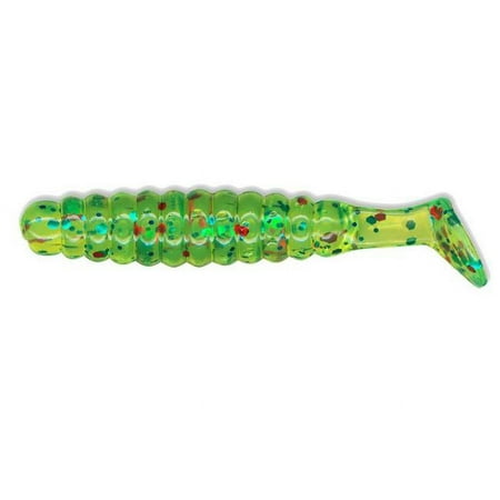 Charlie Brewers Charlie Brewers Crappie Grubs - Chartreuse Multi Glitter - 1.5 in.
