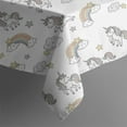 thumbnail image 5 of White Cartoon Unicorn Rainbow Cloud Pattern Square Tablecloth,Waterproof Square Table Cover,Wipeable Spillproof Washable Table Cover for Home Kitchen Party Decor 52"x52"(132x132cm), 5 of 6