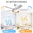 thumbnail image 3 of 42-inch White Ceiling fan with Light & Remote Color Changing Reverse Airflow Ceiling Fan, 3 of 7