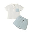 thumbnail image 1 of uukiA Baby Boys Cotton Shorts Casual Short Sleeve Shirt Outfit Set,Sizes 3-24M, 1 of 7