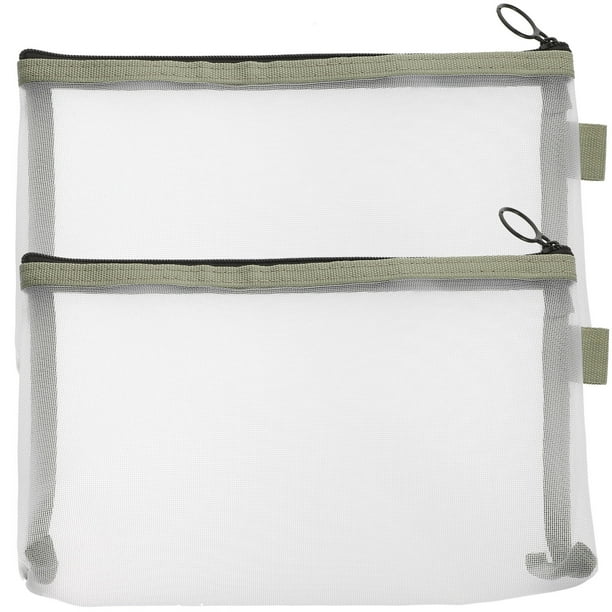BRIGHTFUFU 2 piezas de malla de malla Cosmética bolsas de almacenamiento de maquillaje de nylon bolsas de cambio portátiles